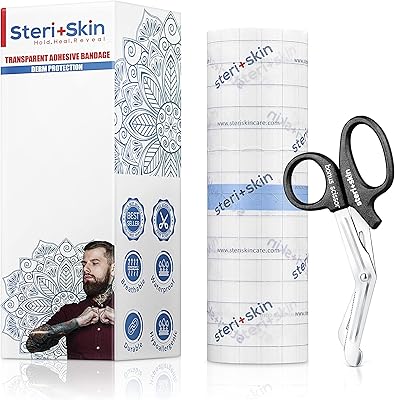 Bandage de tatouage après soin des cheveux, 6" x 40", film transparent sain