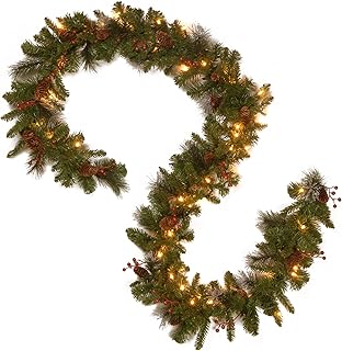 Couronne de noël artificielle illuminée national tree company vert épicéa cristal