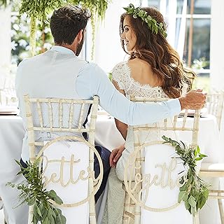 Bannières de chaise de mariage avec anneaux en bois ginger ray peter together, 35 cm de diamètre. Diaytar Sénégal : Des produits pour toute la famille à prix cassés