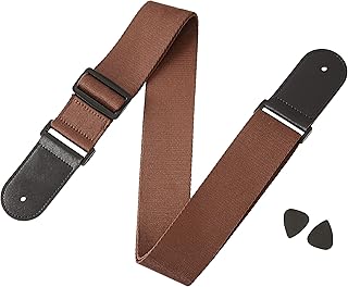 Amazonbasics sangle réglable avec pointe en cuir polyuréthane souple pour guitare électrique, acoustique