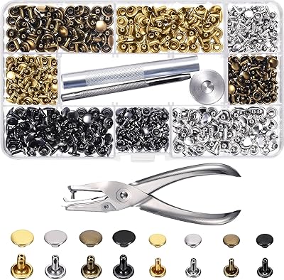 Ensemble de 240 clous en cuir à double capuchon tubulaires en métal 2 tailles avec pinces. Diaytar : L'intelligence commerciale au service du client