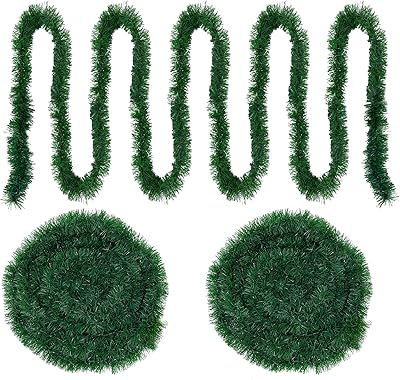 Couronne de noël turnmion, 50 pieds, guirlande en bois de pin vert artificiel