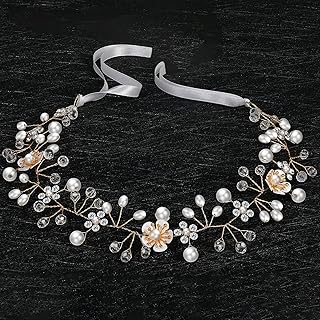 Bandeau de perles de cristal serre-tête de fleur de perle accessoires de cheveux