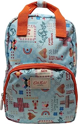 Sac à dos de taille moyenne avec motif patchwork en polyester bleu
