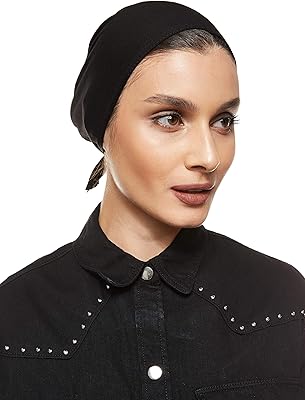 Hijab réglable pour femme sous écharpe avec abaya islamique extensible, noir, noir, taille