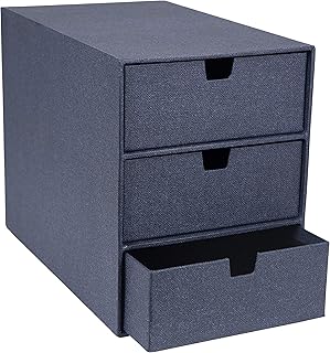 Organisateur de bureau en tissu bigso ingrid, 3 tiroirs, taille 8,1 x 6,3