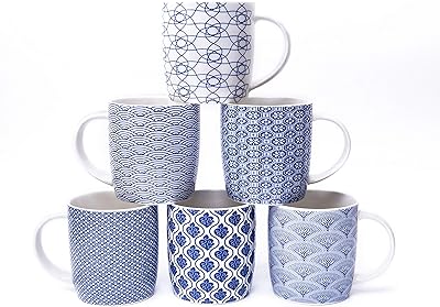 Ensemble de tasses à thé en céramique mashoma de 11,6 oz à motifs