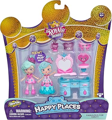 Ensemble de bienvenue shopkins happy places s7 - fabuleux fox vanity - 57593