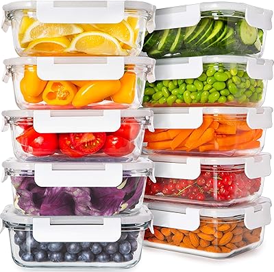 Récipients de conservation des aliments en verre prep naturals avec couvercles