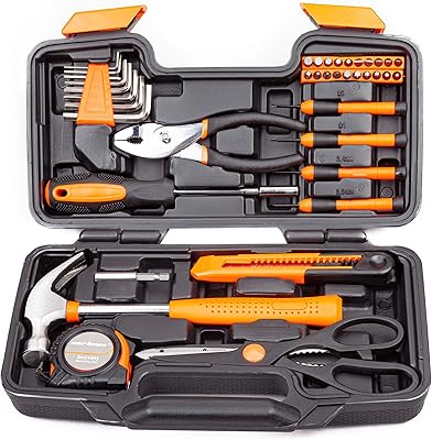 Ensemble d'outils à main ménagers généraux de 39 pièces avec sac de rangement