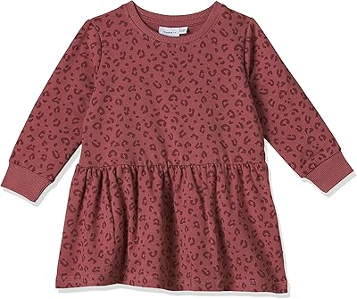 Robe mi-longue à manches longues sleep it pour fille par tico, deco rose