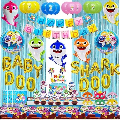 Empire party supply décorations d'anniversaire pour bébé requin requin doo doo ballons