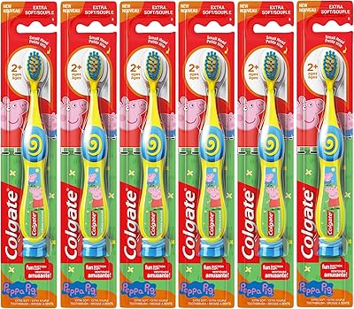 Colgate peppa pig kids brosse à dents manuelle avec ventouse pour tout-petits