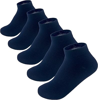 Couvre-chevilles unisexes bleu foncé pour garçons et filles paquet de 5