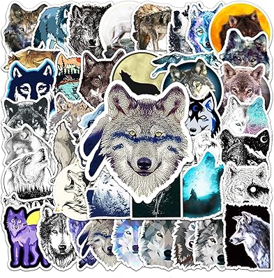 Adorable ensemble d'autocollants au design loup pour ordinateur portable bouteille d'eau. Le meilleur du e-commerce discount réuni sur Diaytar