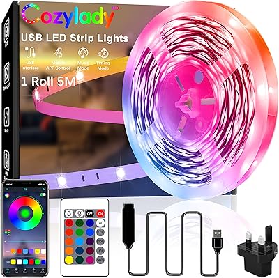 Bande lumineuse led usb cosy lady de 5 mètres de longueur, 16,4 pieds