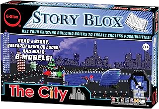Blox stories blox builder toy - ensemble de blocs de construction éclairés