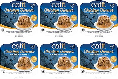 Dîner katet au poulet, thon et chou frisé 80 g, 6 pièces/boîte, multicolore