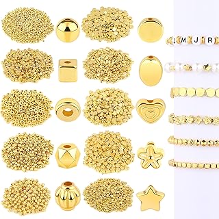 Assortiment de perles d'espacement en or pour la fabrication de bijoux, perles
