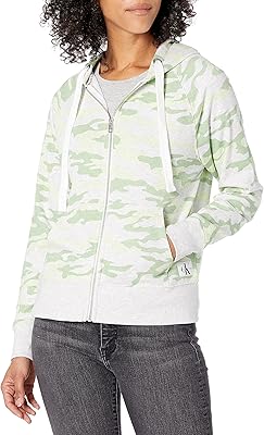 Sweat à capuche manches longues calvin klein pour femme feuilles taille