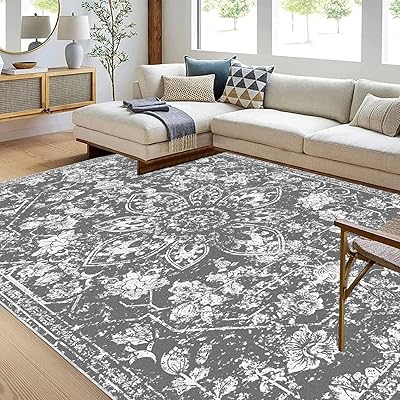 Tapis persan boor 5 x 7, poils courts, antidérapant, oriental, ne perd pas
