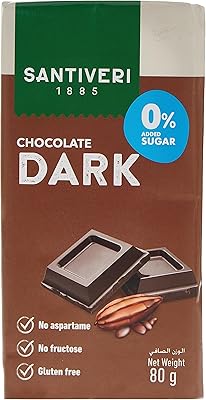 Barre de chocolat noir sans sucre santiveri 80 g