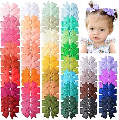 Ensemble de 80 pièces élastiques à cheveux avec nœud en ruban