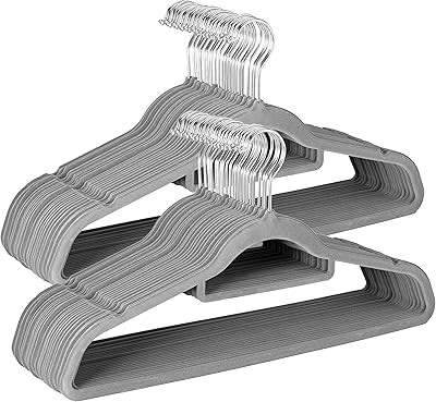 Cintres en velours standard little world - 50 pièces - cintres antidérapants pour manteaux, vestes, robes et chemises, cintre en velours peu encombrant avec crochet durable, peut contenir 10 livres, taille standard, gris. De la mode à l'électronique, Diaytar Sénégal a tout ce qu'il vous faut