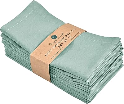 Serviettes de table en tissu mélangé de coton et de lin 12 pièces