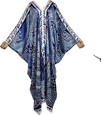 Robe longue d'été surdimensionnée à col en v pour femme, caftan en soie