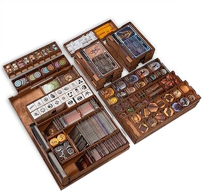 Organisateur en bois smonex et quatre plateaux de joueurs compatibles avec le jeu