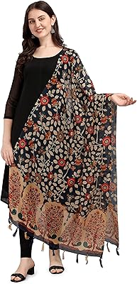 Écharpe kalamkari vazers pour femme, imprimée numériquement en soie chanderi
