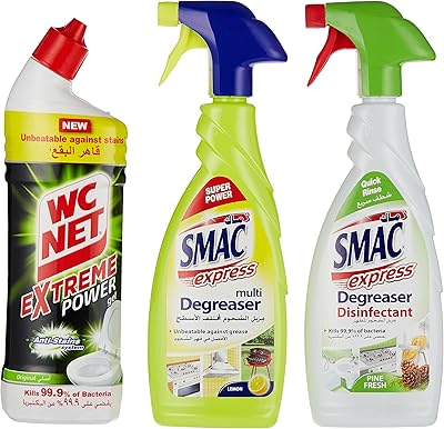 Nettoyant wc original wcnet extreme power, 750 ml + dégraissant multi-usages smac, citron