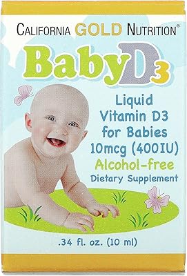 California gold nutrition, vitamine d3 liquide pour enfants, 10 mcg (400 ui), 0,34
