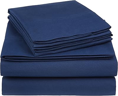 Amazonbasics 225tcppssnk parure de lit en mélange de coton essentiel 225 fils