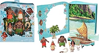 Disney princess games moana story collection avec 6 personnages principaux mini-poupées et accessoires