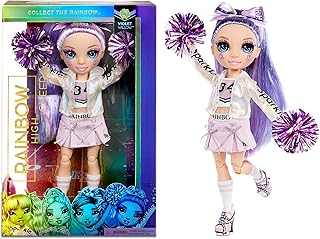 Poupée rainbow high cheer purple willow - poupée pom-pom girl violette avec pompons