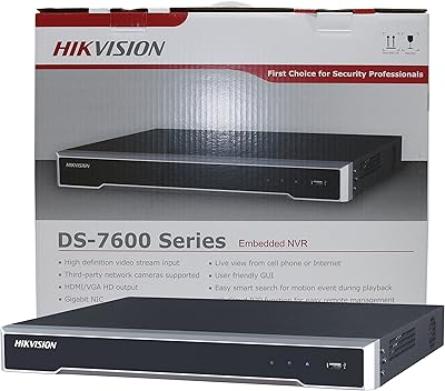 Enregistreur vidéo réseau hikvision ds-7600ni-k2/8-16p avec alimentation par ethernet (16ch)