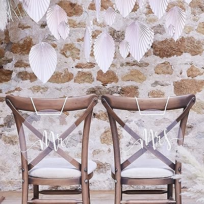 Bannière de chaise de mariage en acrylique ginger ray, paquet de 2