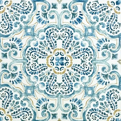 Carrelage de sol fontaine peel and stick fp2477, bleu par arde pops