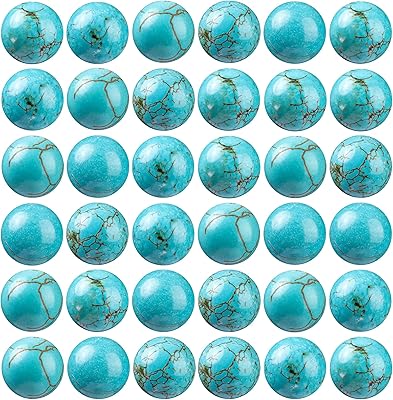 100 pièces de perles en pierre naturelle de 8 mm, pierres précieuses rondes turquoise avec cordon élastique pour bracelets, colliers et fabrication de bijoux. Diaytar : Parce que bien acheter, c'est économiser
