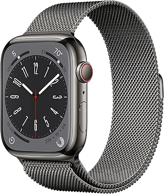 Apple watch series 8 (gps + cellular, 45 mm) boîtier en acier inoxydable