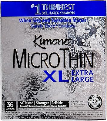 Préservatifs lubrifiés kimono microthin xl i 5 fois testés base extra large plus
