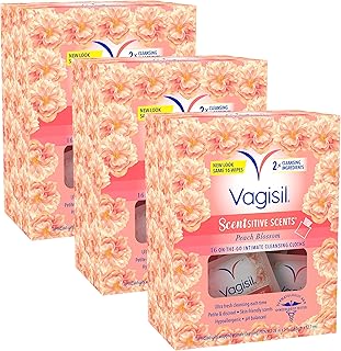 Lingettes nettoyantes féminines vagisil on the go scientific scents, ph équilibré, fleur