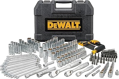 Jeu d'outils mécaniques dewalt de 205 pièces comprenant des tournevis métriques sae 1/4"
