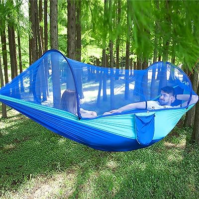 Hamac de camping lfl avec moustiquaire, hamac avec sangles d'arbre de 4 m