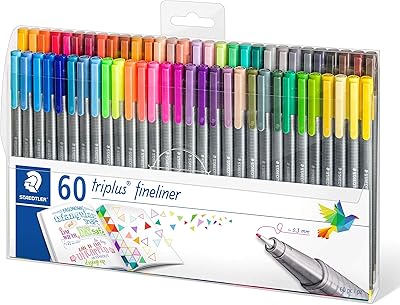 Stylos fineliner stedtler triplus 334 tb60, paquet de 60, couleurs assorties