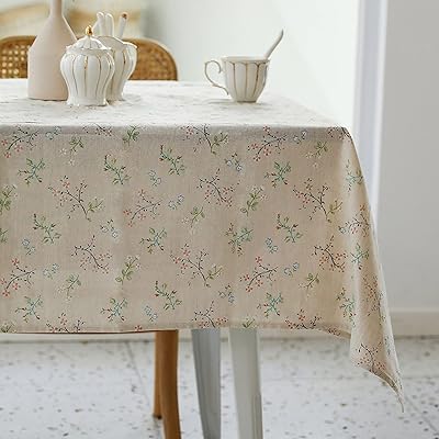 Nappe rectangulaire en lin lavable, résistante à la poussière et aux plis