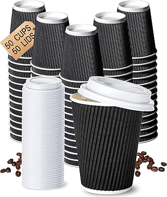 Gobelets en papier jetables hifi avec couvercles, tasses à café en papier jetables