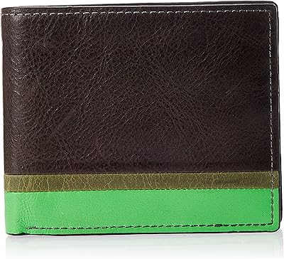 Portefeuille en cuir à deux volets leon avec grande poche à monnaie